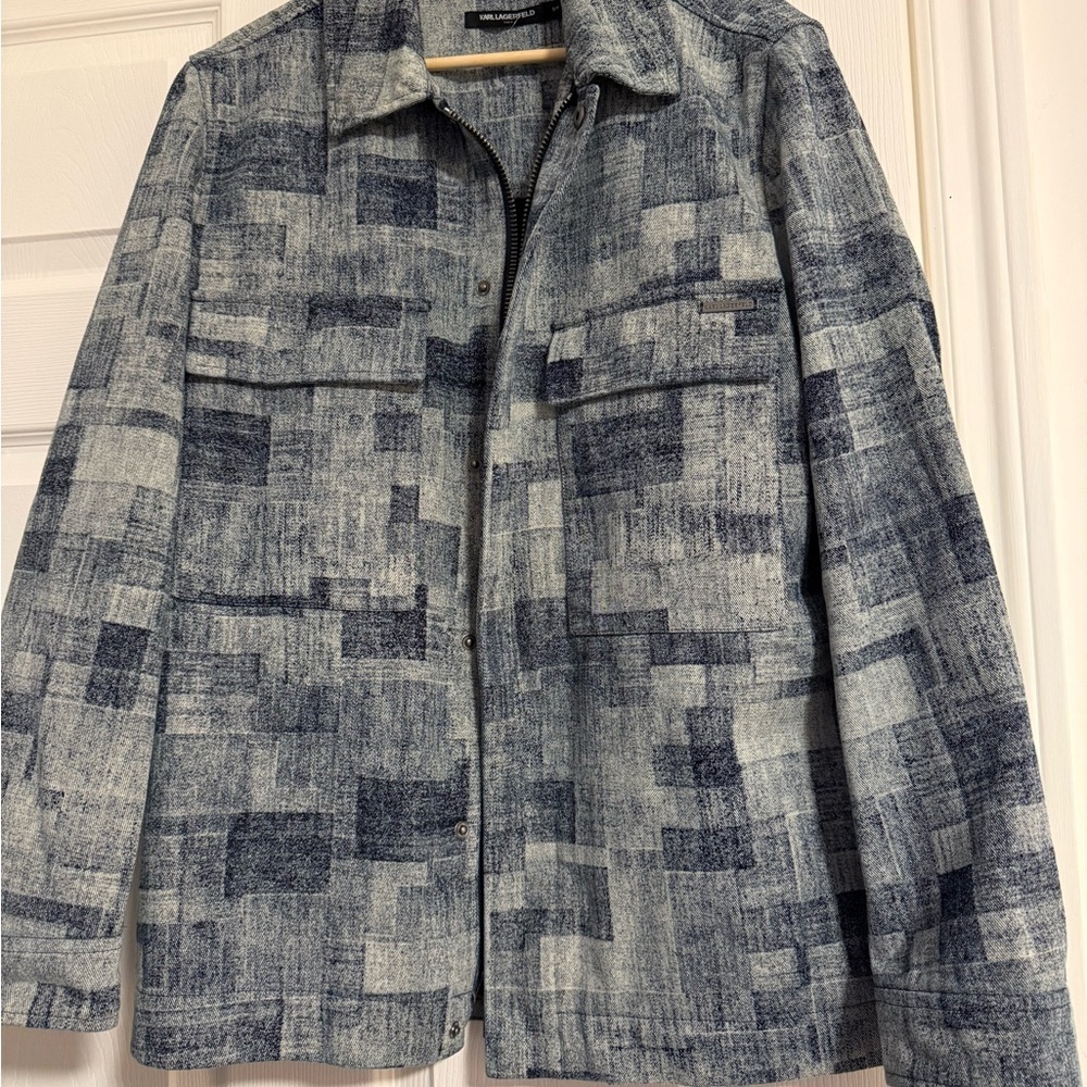 Karl Lagerfeld Men's Mosaic Denim Jacket